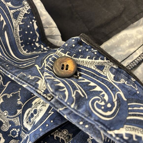 Talbots Heritage Cropped Ankle Pants Blue Floral Paisley Womens 16W - Picture 7 of 8